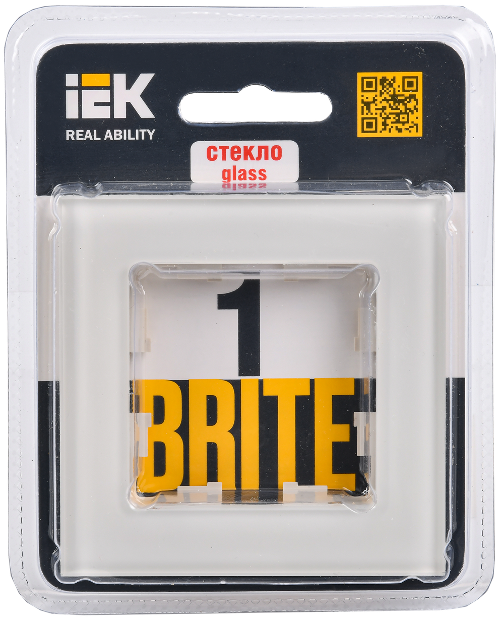 BRITE Рамка 1 -местная РУ-1-2-БрВа стекло ванильный IEK