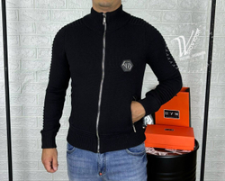 Кофта на молнии Philipp Plein из теплой шерсти