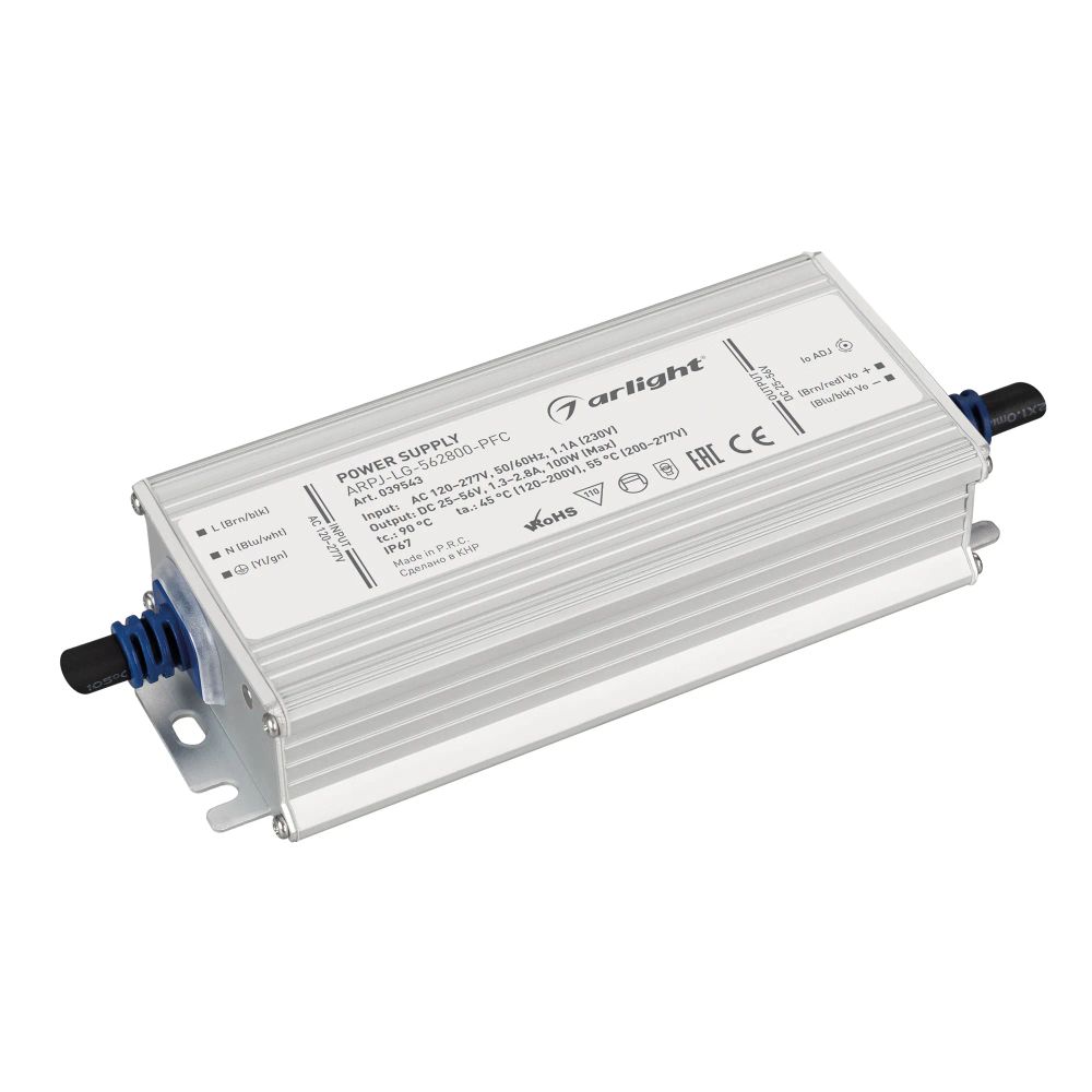 Блок питания ARPJ-LG-562800-PFC (100W, 25-56V, 1.3-2.8A) (Arlight, IP67 Металл, 5 лет) 039543