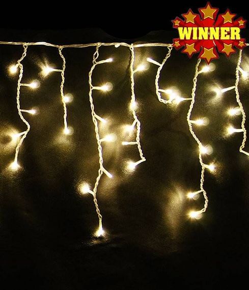 Электрическая гирлянда Бахрома 4м 250led теплый белый с бликами Winner (02.6Т.250WW)