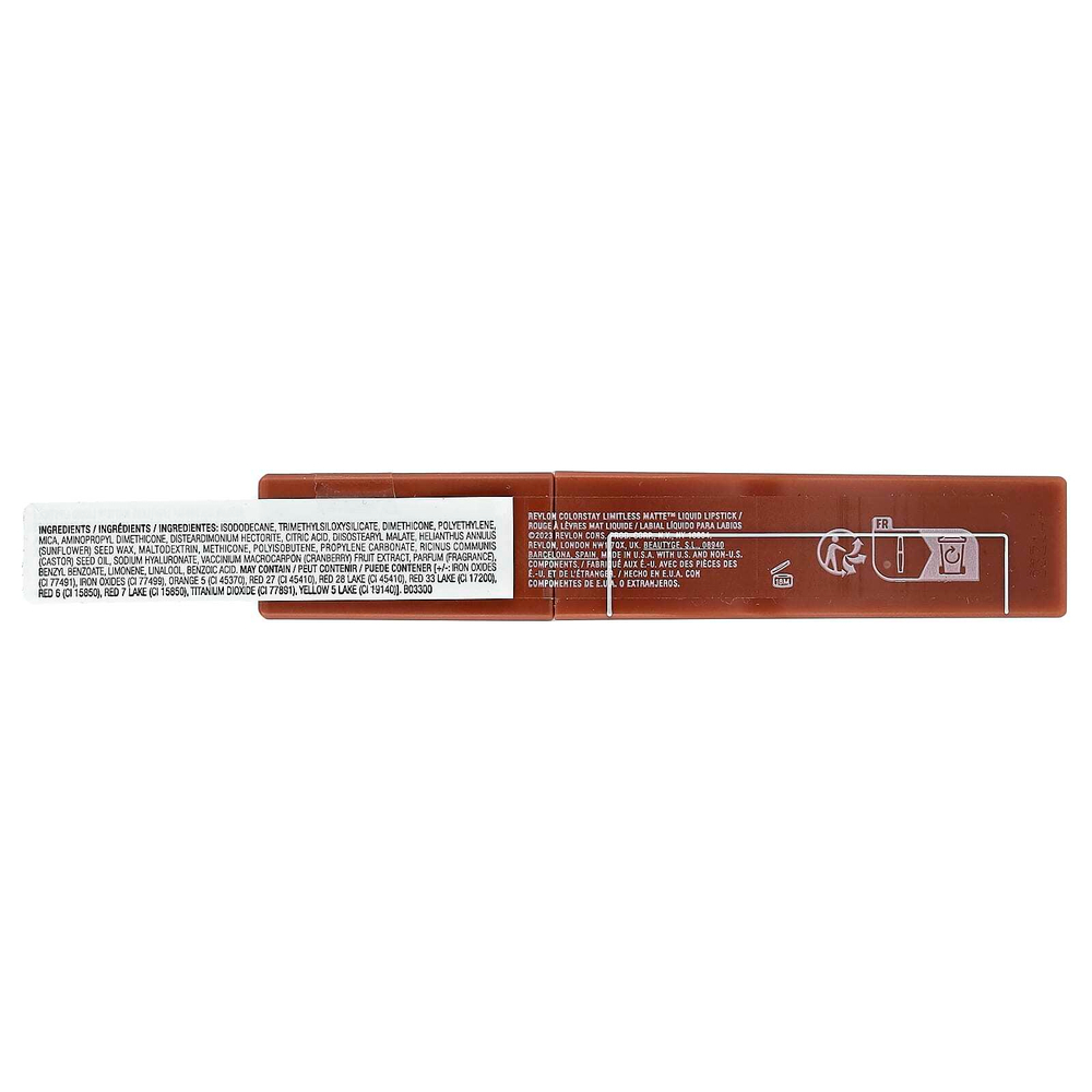 Revlon, Colorstaylimitless Matte™, жидкая помада для губ, оттенок 003 Ultra Hand, 5 мл (0,17 жидк. унции)