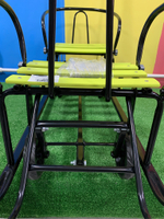 Санки "Погодки УНИВЕРСАЛ" с механизм. выдв. колес. шасси,черная рама, желтые (ПУСО0-1)