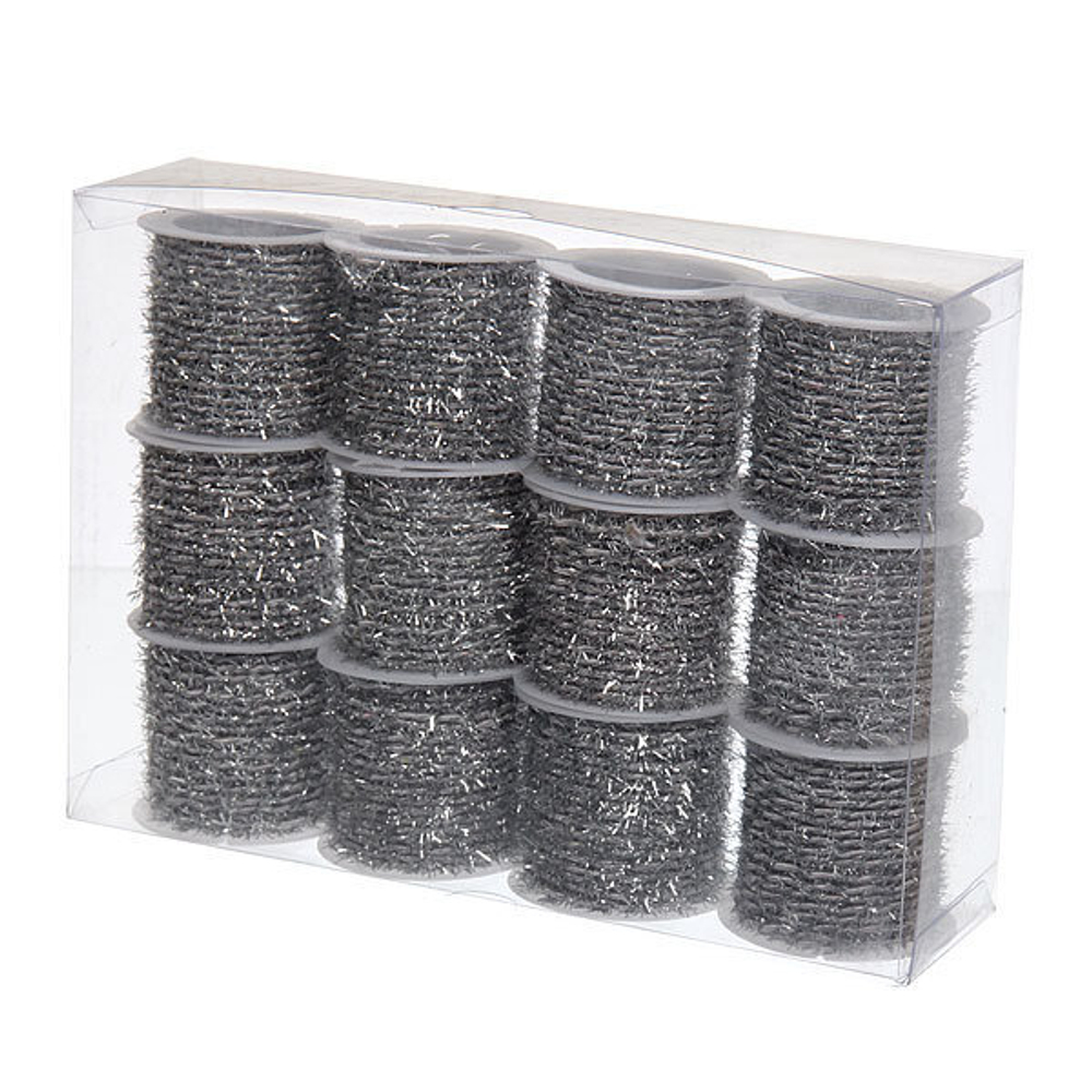 Шнур декоративный с бахрамой 4м серебро 12шт