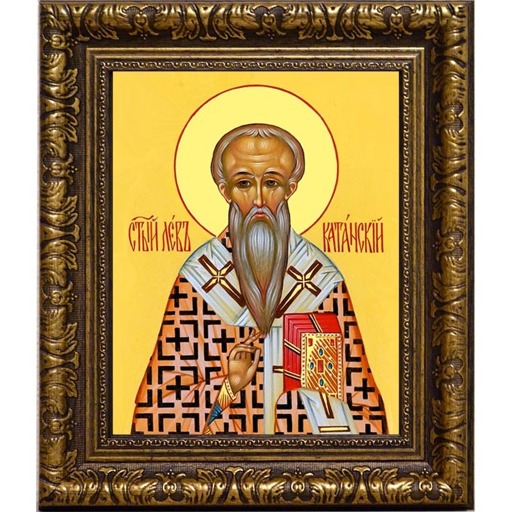 Лев Катанский Святитель. Икона на холсте.