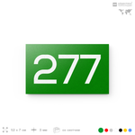 Номер на дверь 277, табличка на дверь для офиса, квартиры, кабинета, аудитории, склада, зеленая 120х70 мм, Айдентика Технолоджи