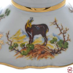 Блюдо квадратное на ножке Queen's Crown Охота красная 32*32 см