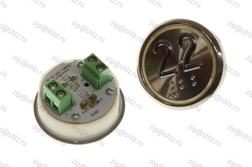 Кнопка (кнопочный модуль) EA2406S-S-R "22 этаж", круглая, красная статическая подсветка, Брайль