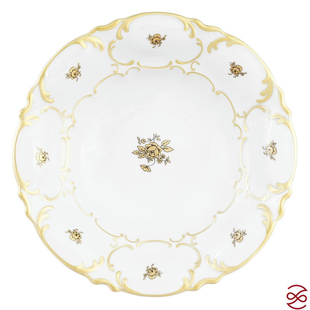 Фруктовница на ножке Queen's Crown Золотая роза 27 см