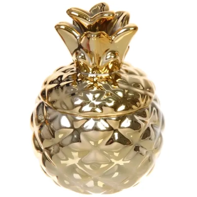Шкатулка керамическая «GOLD Podarok», ананас, цвет золото, 10*7*5см (в инд. коробке)