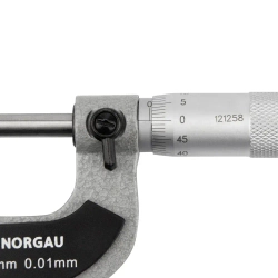 Микрометр гладкий NORGAU Industrial 0-25 мм, ГОСТ, Госреестр, с тонко притёртыми измерительными поверхностями