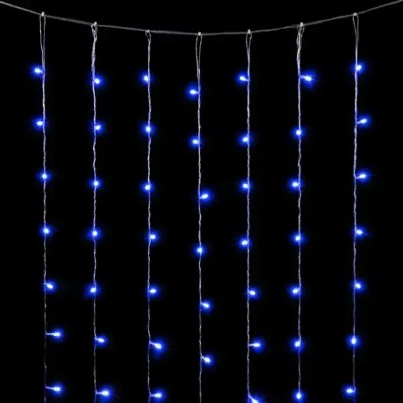 Светодиодный занавес 2*2 м., 400 синих LED ламп, облегченный, прозрачный провод ПВХ, LTC (PCL400NOT-10-2B)