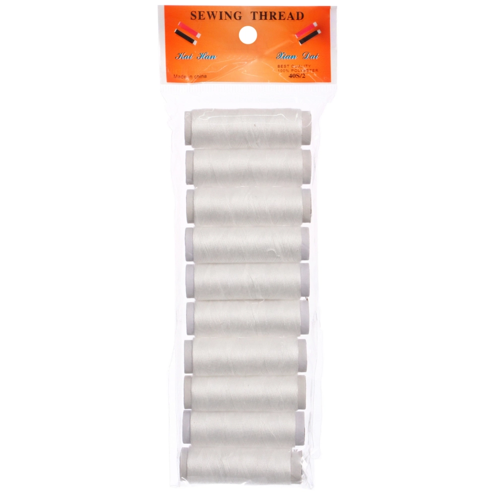 Нитки в наборе 10шт, цвет белый, 40м.