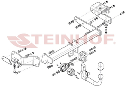 Фаркоп Steinhof K-092 для Kia Sorento 2020-(паспорт и сертификат в комплекте)(без электрики)