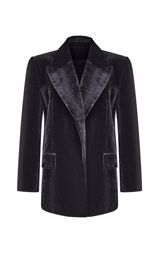 Жакет двубортный из бархата