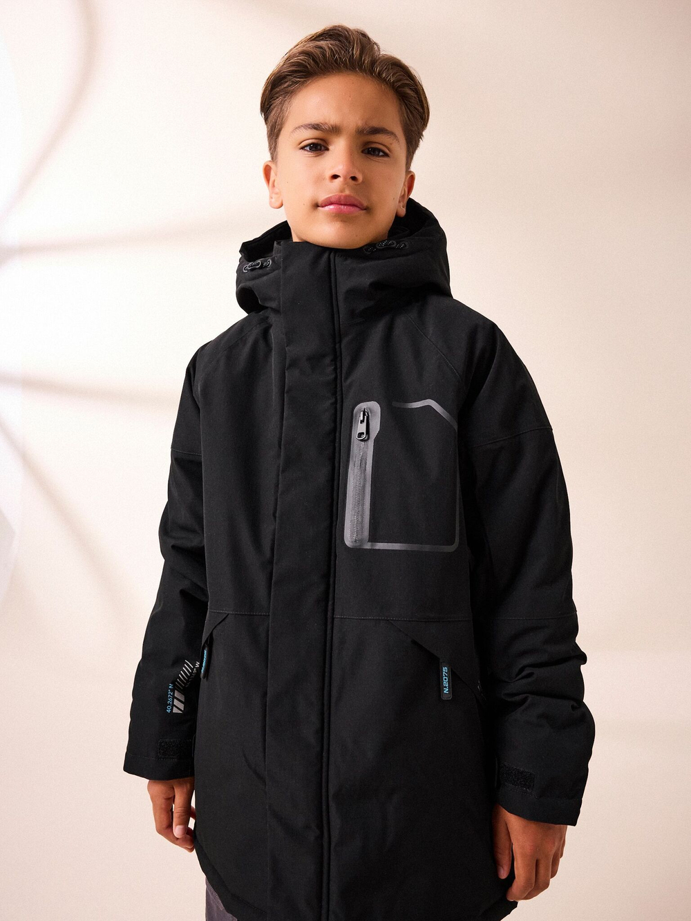 Куртка утепленная с капюшоном для мальчика Next Q78-661, Черный