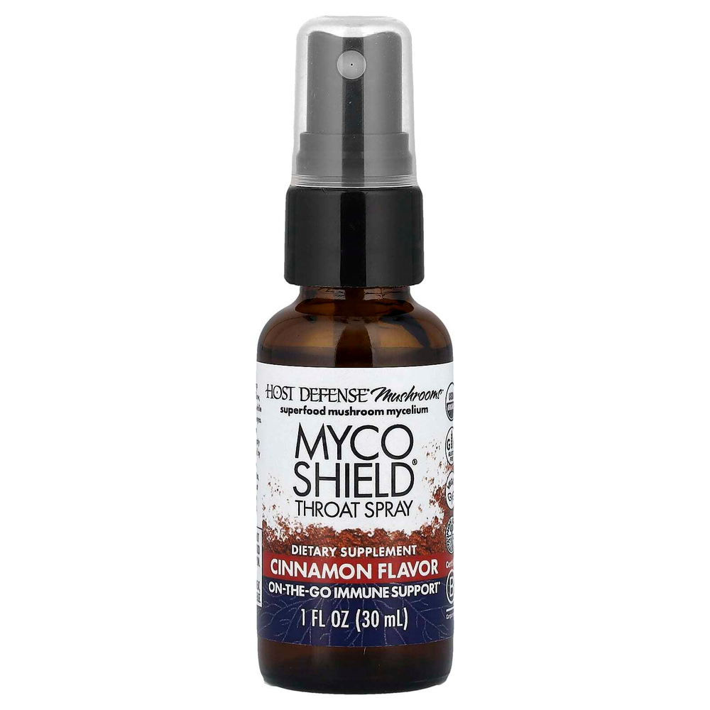 Host Defense, Mushrooms ™, спрей для щитовидной железы MycoShield®, корица, 30 мл (1 жидк. Унция)