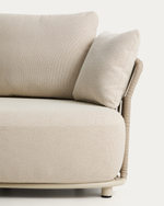 Уличный модульный диван Osani из алюминия экрю и веревки цвета таупе 274 см