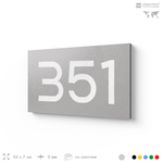 Номер на дверь 351, табличка на дверь для офиса, квартиры, кабинета, аудитории, склада, серая 120х70 мм, Айдентика Технолоджи
