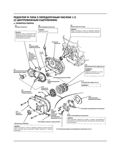Понижающий редуктор Lifan 182F-192F, KP460, KP500 с автоматическим сцеплением 1:2 (выходной вал 22 мм)