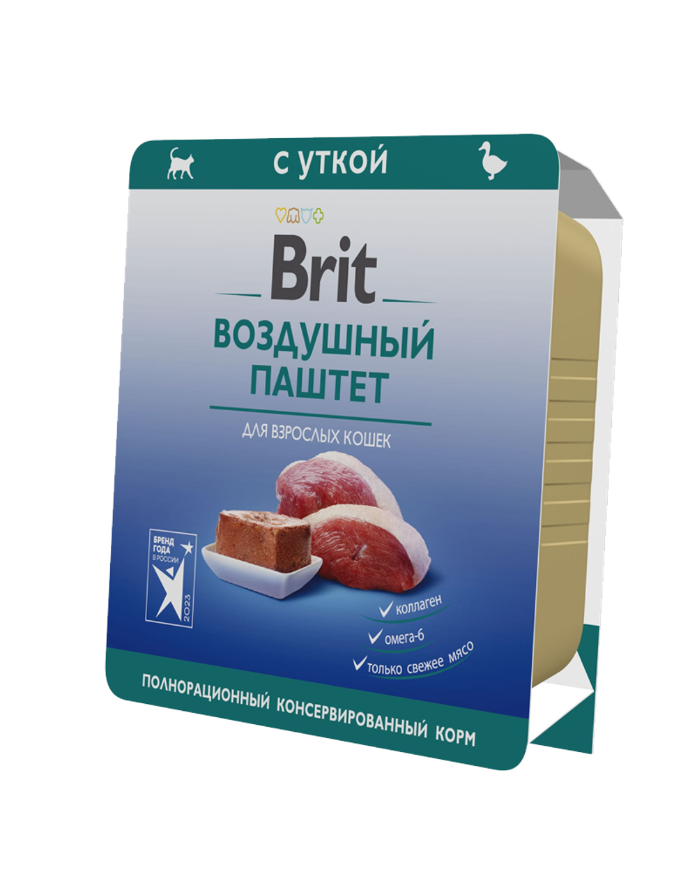 Brit Premium Воздушный паштет для взрослых кошек с Уткой 100гр.