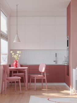 Стул с обивкой Saga, рогожка, розовый