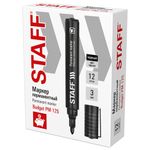 Маркер перманентный STAFF "Basic Budget PM-125", ЧЕРНЫЙ, круглый наконечник 3 мм, 152174