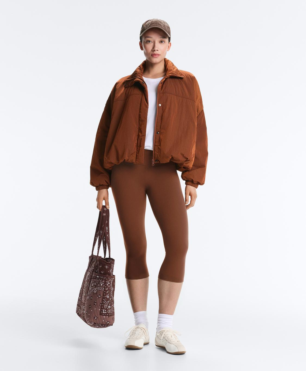 OYSHO Легинсы-капри Comfortlux Super с высокой посадкой 50 см, кофейный