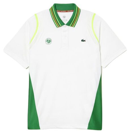 Теннисное поло Lacoste Sport Roland Garros Edition Ultra-Dry Two Tone Polo Shirt - white/green - White