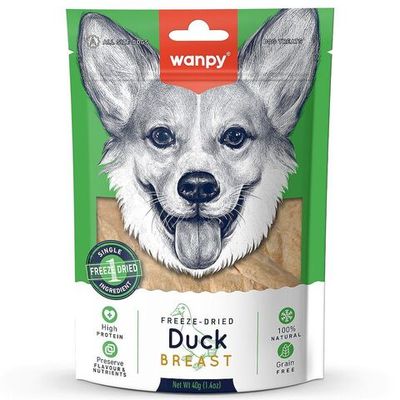 Лакомство для собак Wanpy Dog Сублимированное "Утиная грудка", Упаковка 40 г