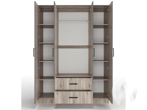 Шкаф 4-х створчатый Титан (дуб смоки)