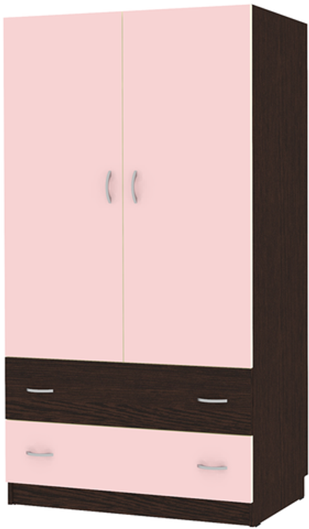 Шкаф 2-х створчатый КарИВи Кадет Венге Розовый