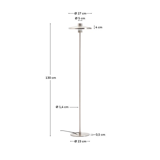 Торшер Nuvira из светло-серого металла