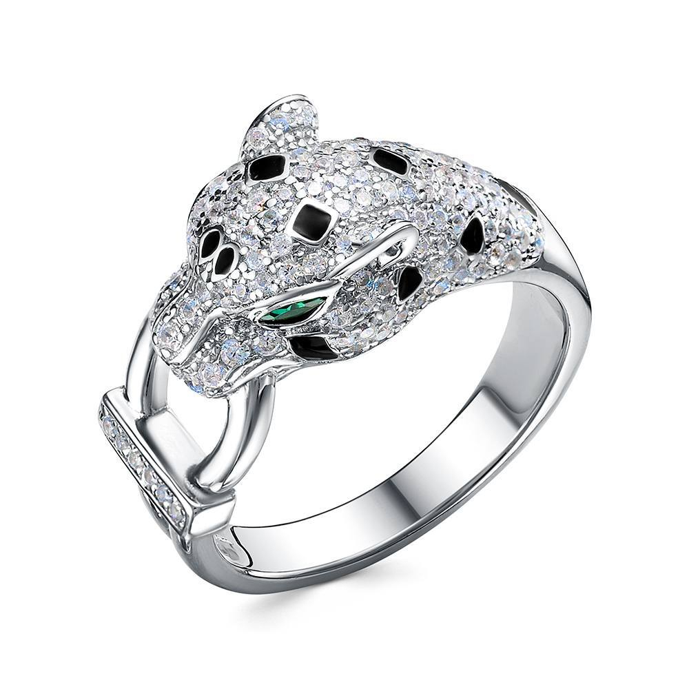 Кольцо "Пантера" с россыпью циркония
