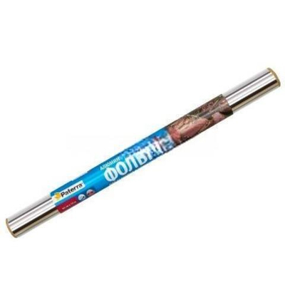 Фольга алюминиевая (11 мкм) универсал 440 мм х 10 м "Paterra" в пленке (1/32 шт.) 209-028