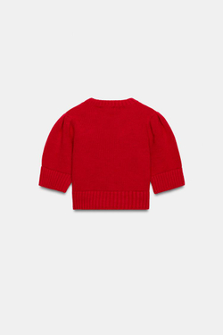 ZARA СВИТЕР С КОРОТКИМИ РУКАВАМИ, КРАСНЫЙ