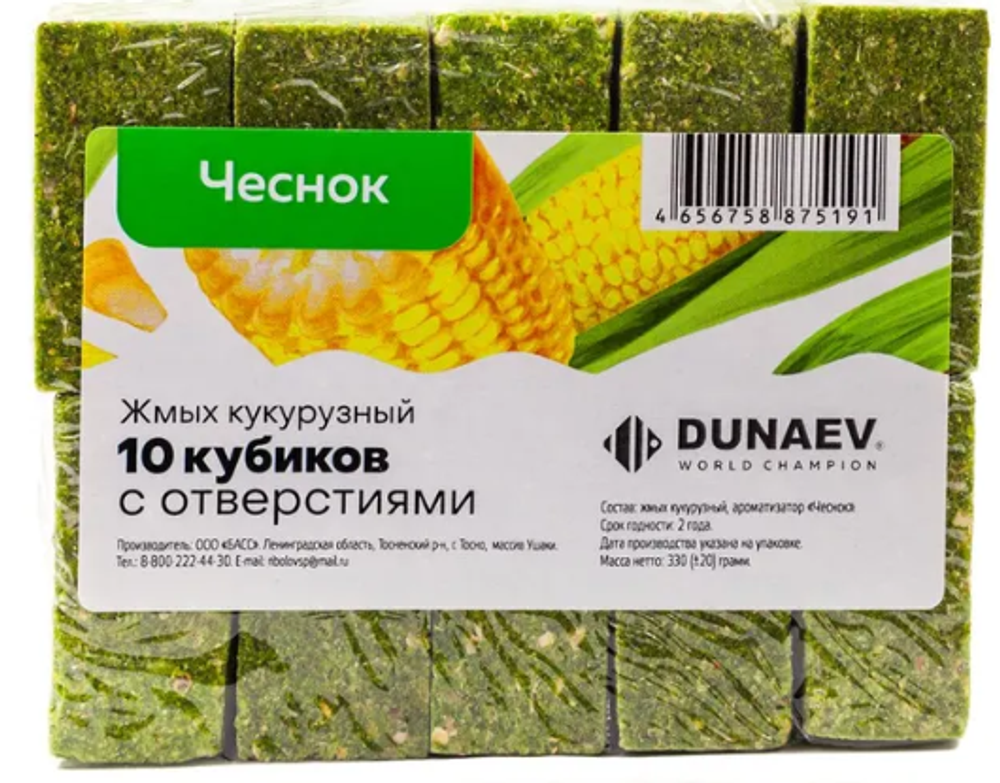 Жмых DUNAEV кукурузный  Чеснок 300г.