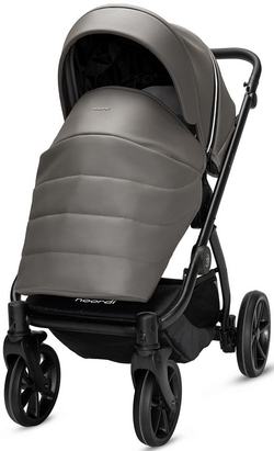 Детская коляска Noordi Fjordi Leather V2 3 в 1 с автокреслом Terra Black 1462803 Stone Grey