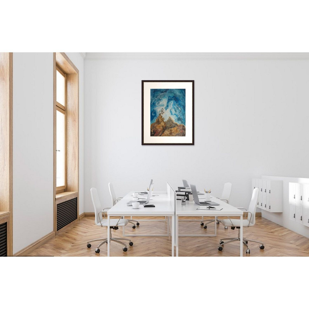 Картина авторская акварельная в паспарту 40х50 см на стену для интерьера "На краю "