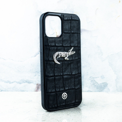 Дизайнерский Чехол для iPhone из натуральной кожи CROC и ювелирного сплава - Euphoria HM Premium - крокодил