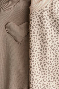 H&M Набор из двух толстовок с объёмными рукавами, земляной