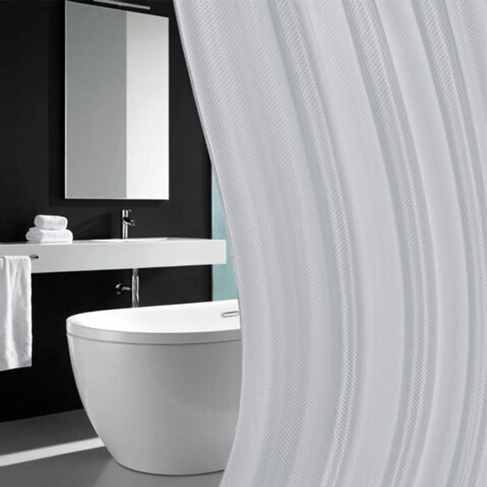 Шторка для ванной ПОЛИЭСТЕР, 180х180 см, кольца в комплекте, серый бриллиант, PRIMILA, 700088