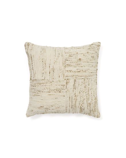 Чехол для подушки Anuba из жаккардовой ткани в бежевую и зелёную клетку 45 x 45 см