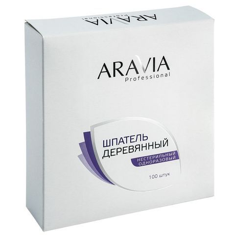 Шпатели деревянные одноразовые, 100 шт/уп, ARAVIA Professional