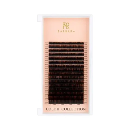 Колорированные ресницы BARBARA (коричневые) MIX - 16 линий