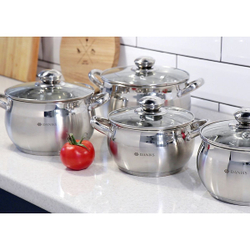 Набор посуды нерж, 12 пр, каст1.9,2.9,3.9,6,5,ковш1.9,сков 24см, индукц, Daniks, Классика, в асс, SD