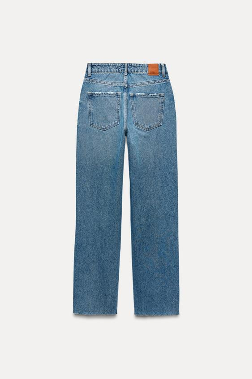 ZARA ДЖИНСЫ Z1975 ПРЯМОГО КРОЯ С ВЫСОКОЙ ПОСАДКОЙ, ВЫЦВЕТШИЙ СИНИЙ