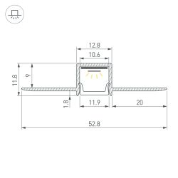 Профиль FANTOM-W12-2000 ANOD (Arlight, Алюминий) 040325