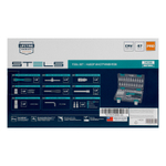 Набор инструментов, 1/4", Cr-V, S2, усиленный кейс, 47 предметов Stels