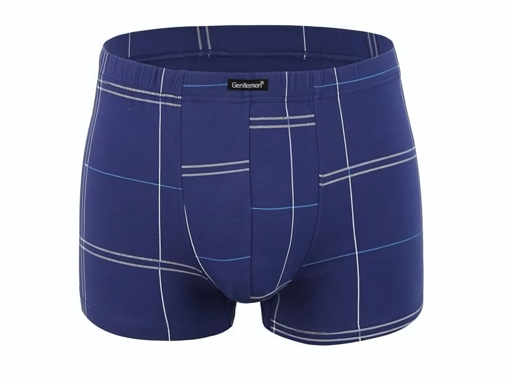 Мужские трусы-боксеры с полосками (Размер: L) (Цвет: серый)