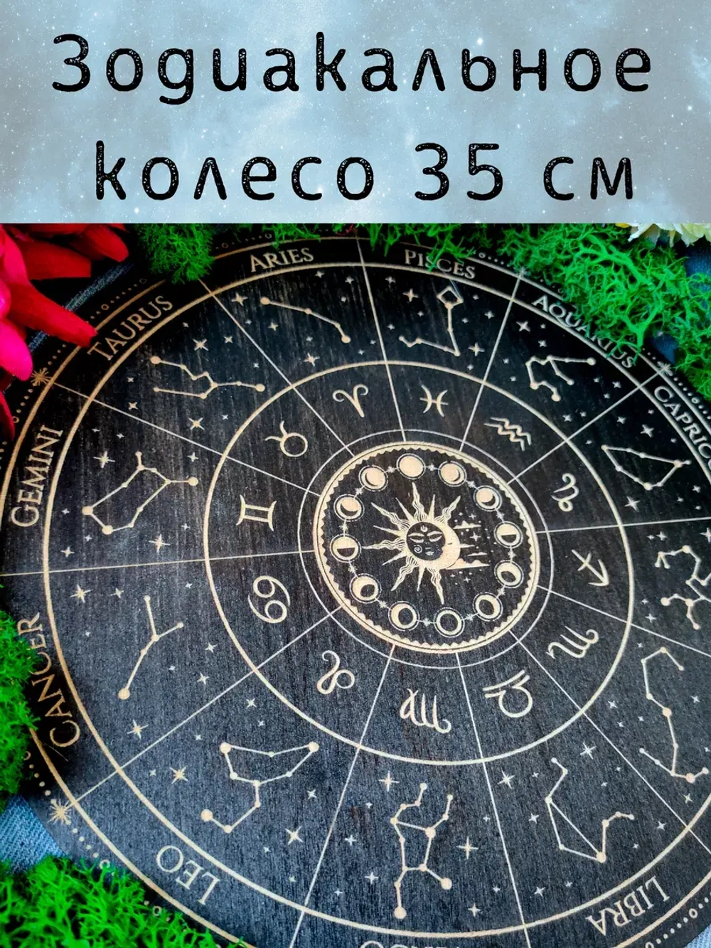 Зодиакальное астрологическое колесо, украшение алтаря